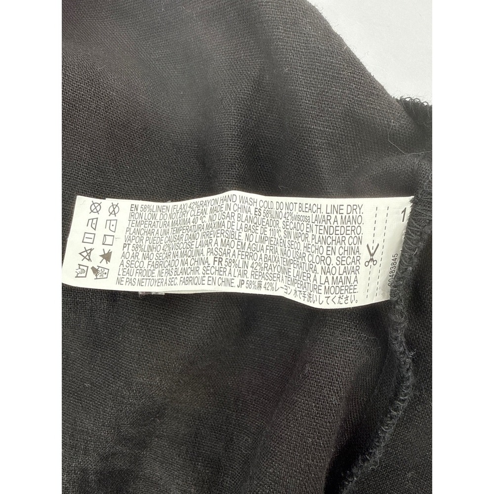 Forever 21 Womens Black Linen Blend Button Back Crop Tank Top Size M NEW - Picture 6 of 7